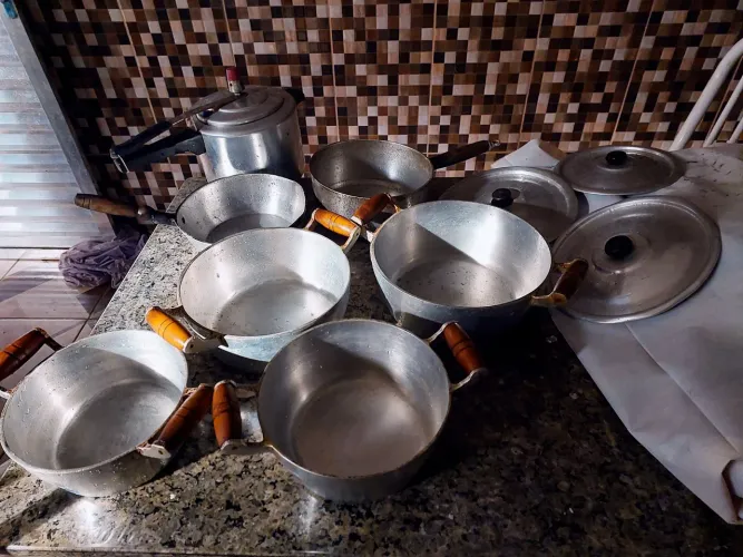 Jogo panela alumínio batido