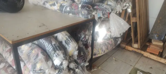 Retalhos de malha para estopa