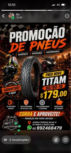 Pneu novo ,90/90/18