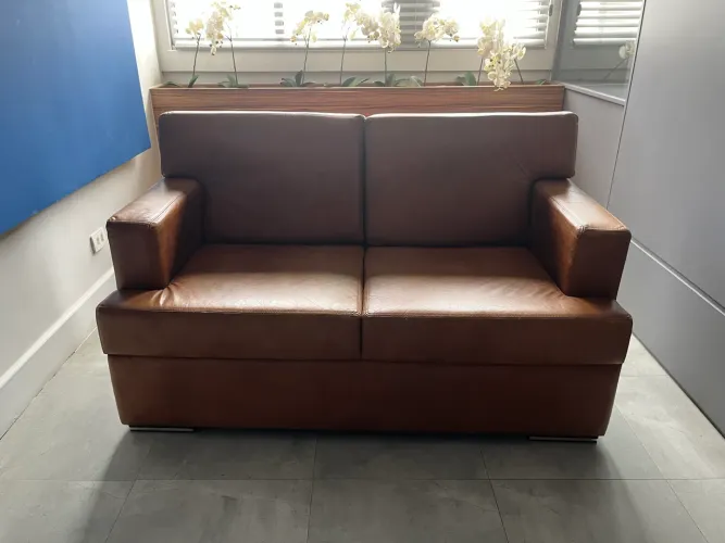 Sofá de couro natural 2 lugares - luxo