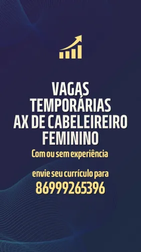 Vaga cabeleireiro procuro cabeleireiro com ou sem experiência para parceria temporária.