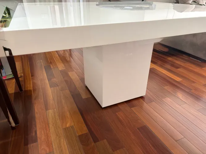 Mesa de Jantar Quadrada Laca Branca
