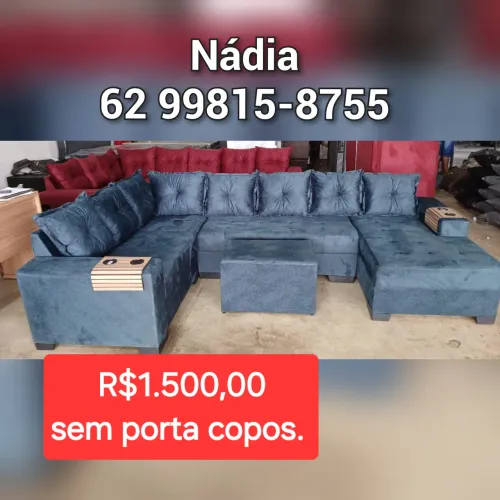 SOFÁ DE CANTO COM CHAISE.,,,, 7777