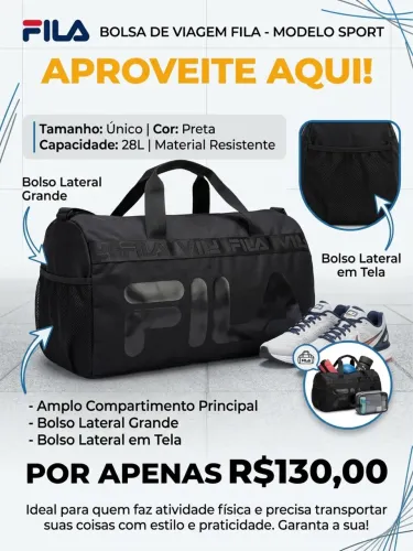 bolsa de viagem fila sport preta