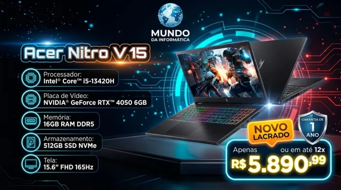 Notebook lacrado Accer V15