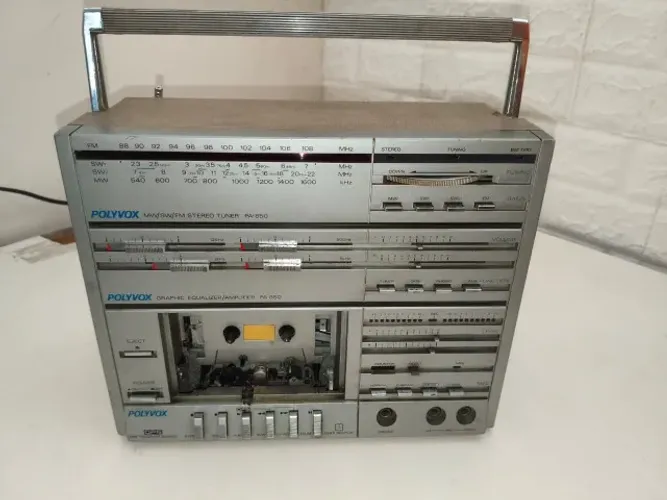 Som Vintage Polyvox PA-850 - Rádio Tuner, Equalizador e Tape Deck