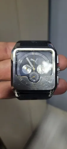 Relógio puma original caixa de aço 45mm X 12mm cronógrafo pulseira de silicone.