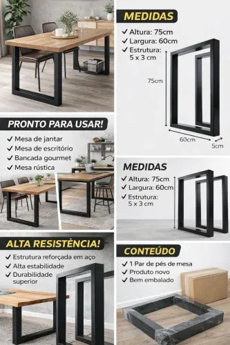 Pés de ferro para mesas.