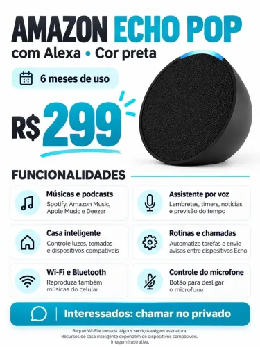 Alexa echo pop preta