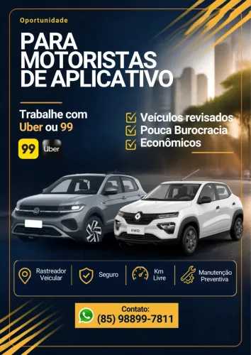 Locação de Veiculos para Aplicativo | Uber 99