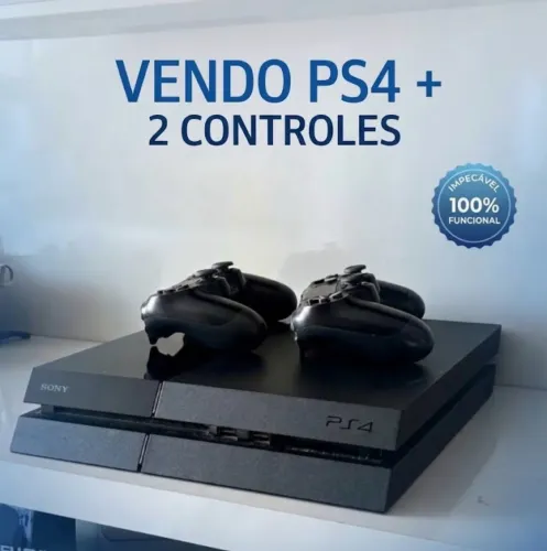 PlayStation 4 (PS4) + 2 Controles + Vários Jogos