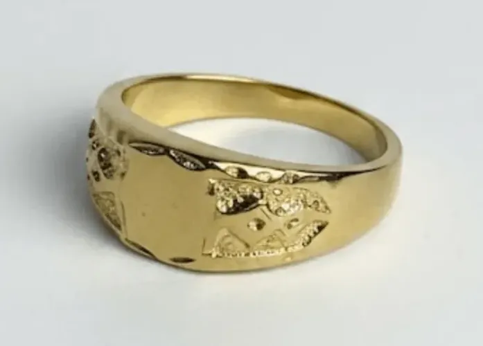 anel texturizado - dourado - bijouteria