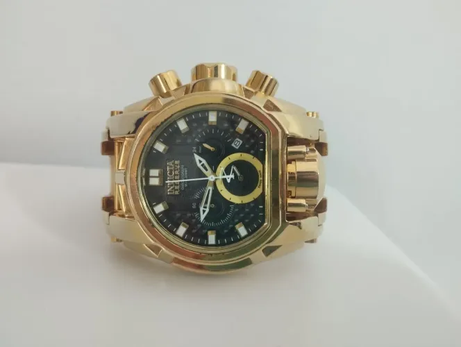 Relógio Masculino Analógico Invicta Reserve Zeus c/ bússola dourado, detalhes na descrição
