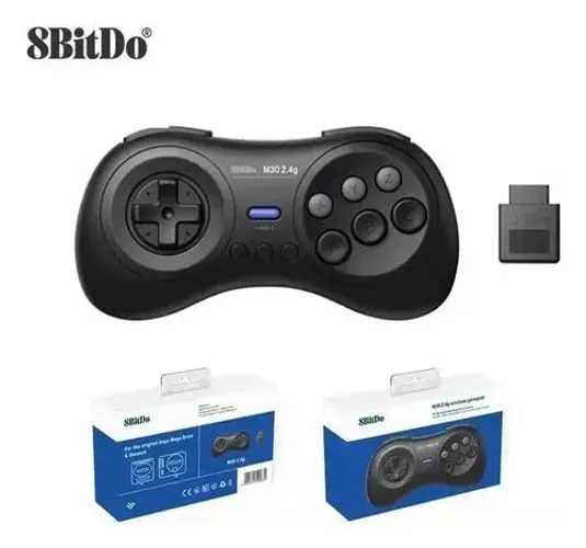 Controle sem fio para Mega Drive 8bitdo M30 + Everdrive Evergenesis V3