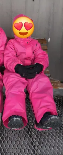 Macacão infantil de neve da Babydoo rosa impermeável