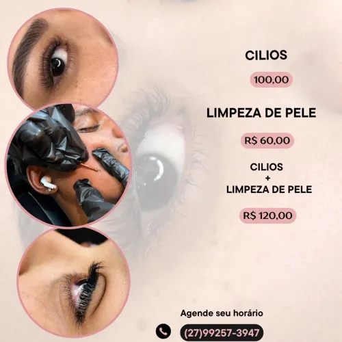 Cílios e limpeza de pele