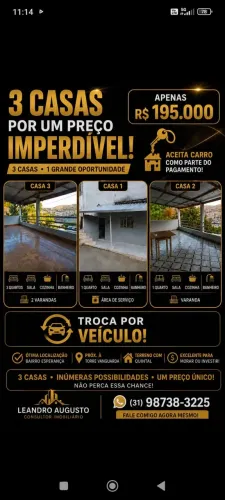 Casa tres no bairro esperança em Ipatinga parte alta