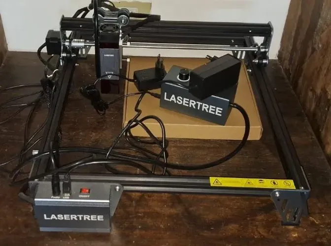 Gravador A Laser LaserTree K1 Mini 10W Air na Caixa + Bônus 49 Placas MDF 3mm