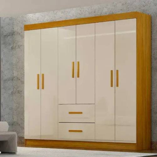 Guarda roupa Cali com 6 portas - 2 opções de cores
