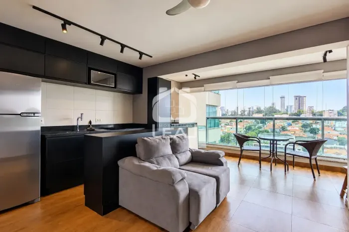 Apartamento de 43m² mobiliado para locação com 1 suíte e 1 vaga de garagem no Jardim Aerop
