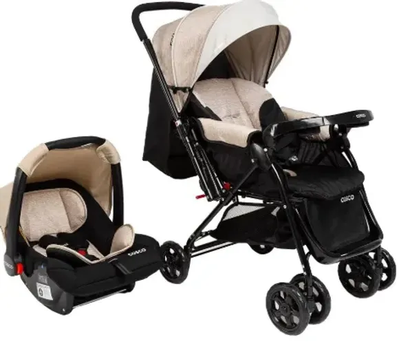 Carrinho de Bebê com Bebê Conforto, Cosco (produto novo, lacrado, com garantia de fábrica)