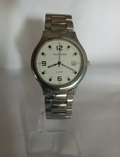 Relogio Technos branco todo em aço