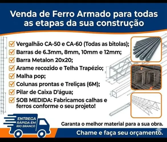 Venda de ferro armado 
