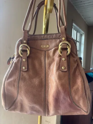 Bolsa fórum vintage couro legítimo 