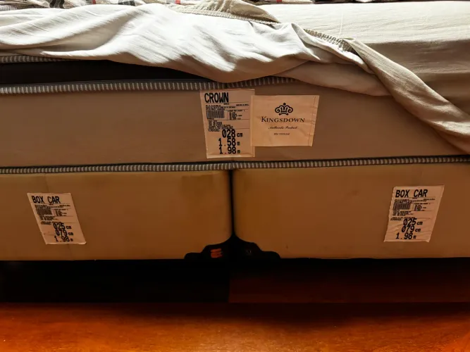 Conjunto Cama Queen Kingsdown Crown + Box + Cabeceira