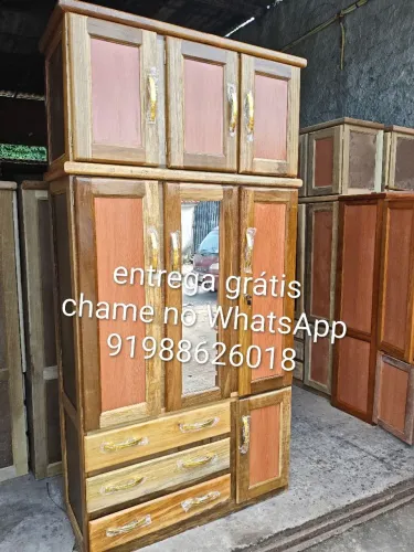 Guarda roupa espelhado com maleiro entrega grátis