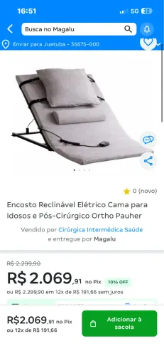 Encosto reclinável elétrico 