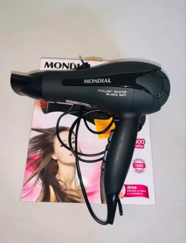 Secador mondial power shine black íon 200w