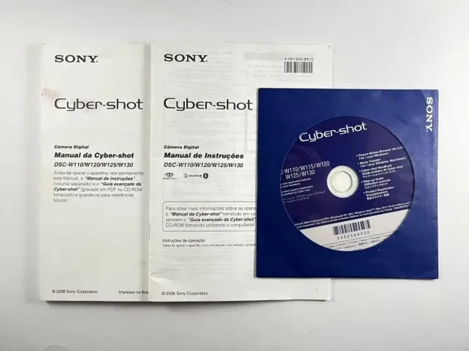Manual Sony Cyber-shot Original + CD de Instalação | Kit Completo