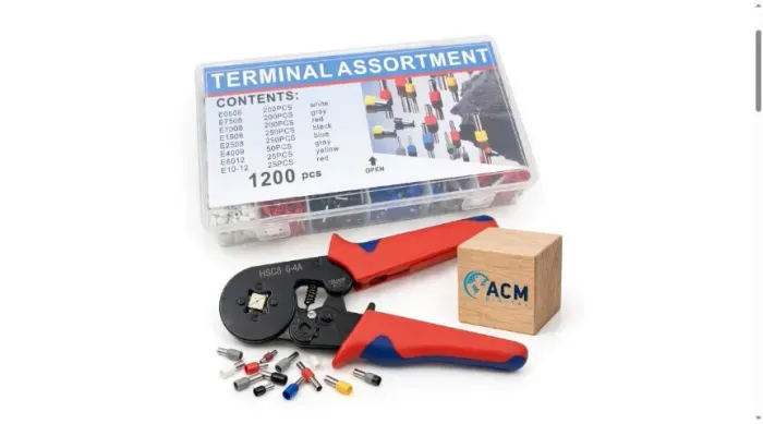 Kit Alicate Crimpador Ferrule HSC8 6-4A + 1200 Terminais Tubulares - Novo