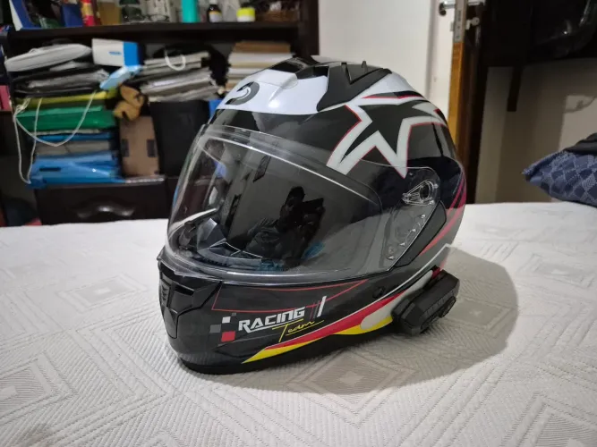 Capacete USADO Racetech Sector Grid (Alemanha) XL 62 + Comunicador