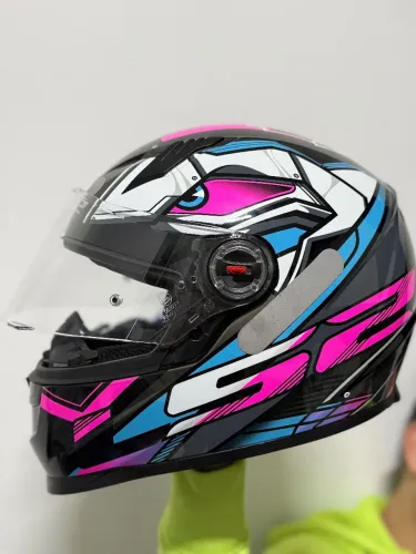 Capacete ls2 xdron rosa e roxo