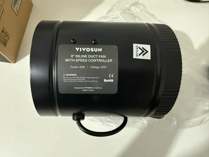 Exaustor Vivosun com dimer