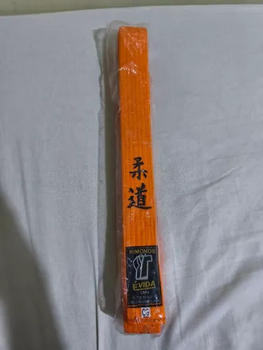 Faixa de Judô Laranja É Vida com Escrita Judô em Japonês