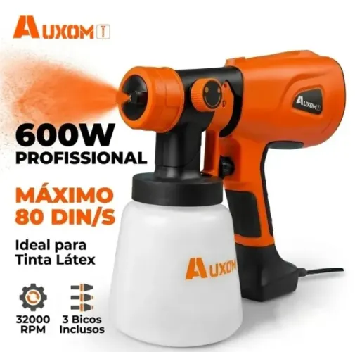 Pistola de Pintura Elétrica 600W Profissional - Pulverizador de Tinta 800ml com 3 Bicos