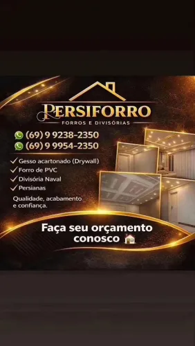 Forros drywall persianas divisória naval 