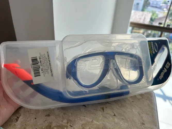 Máscara de mergulho e snorkel - vidro temperado