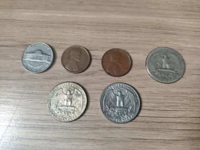 Lote de 6 moedas americanas para colecionador