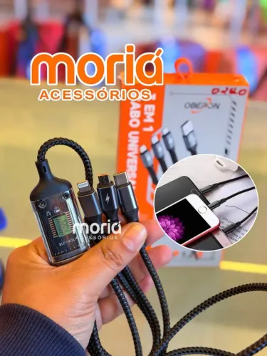 Cabo Oberon 3 Em 1 Tipo C Lightning Micro Usb