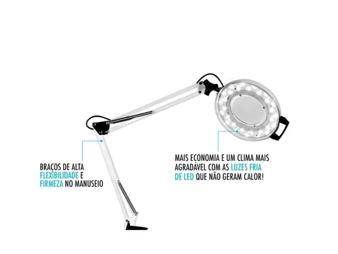 Luminária Lupa Led Estek para mesa/estetica 
