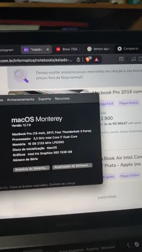 MacBook Pro touchBar Core i7