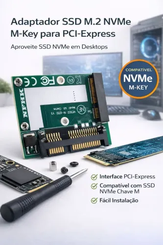 Adaptador SSD M.2 NVMe M-Key para PCI-Express | Conversor NVMe