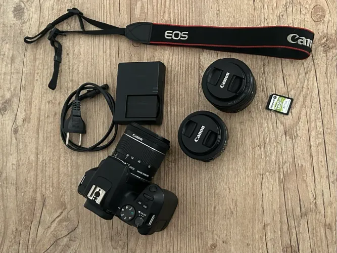 Canon SL3 + 3 LENTES (18-55 + 24mm + 50mm) + 128GB + KIT COMPLETO 