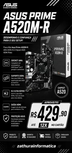 Placa mae A520m-r DDR4 @zathurainformatica