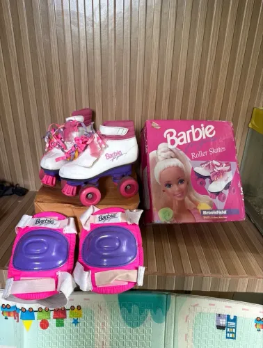 patins da barbie antigo vintage raro - roller skates 1992 relíquia anos 90
