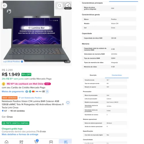 Notebook positivo
